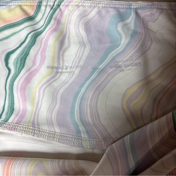 Old Navy High Waisted Powersoft Biker 6"  Plus Size 4X Pastel Swirl Shorts - Picture 4 of 15